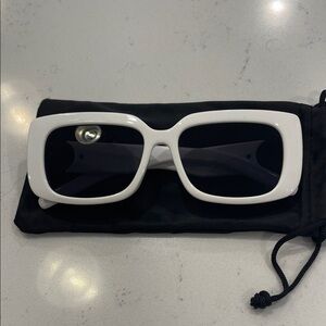 White Oversized Square Sunglasses | Trendy Summer Statement Shades